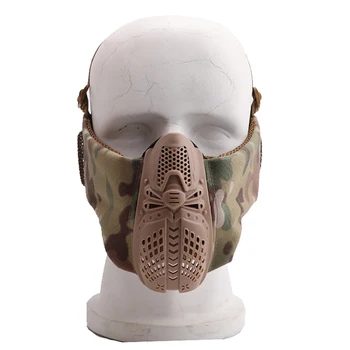 Страйкбол тактически половина на лицето защитна маска окото Долната маска за лице със защитата на ухото военен пейнтбол, лов CS стрелба маска