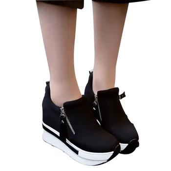 2019 нова дамски Ежедневни обувки на платформа модни обувки с високи токчета за Дамски обувки на танкетке Дамски обувки лоферы увеличаване на растежа на zapatos mujer
