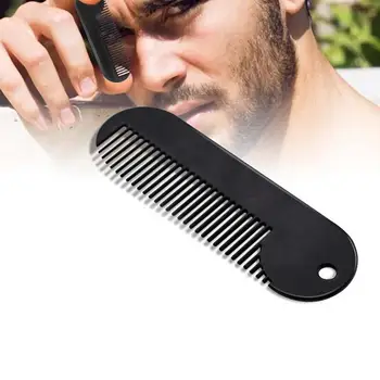 Цинк сплав брада гребен здрава гребен за оформяне на косата преносими аксесоари за коса Полезни брада хранене салон приспособление за мъже (черен)