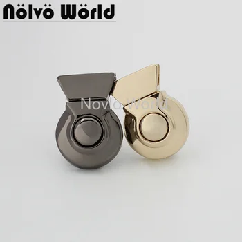 10-30 броя в 3 цвята 29x19 мм прекрасен метален кръг Push-заключване за жени чанта поставяне на замъка портфейл портмонета и аксесоари