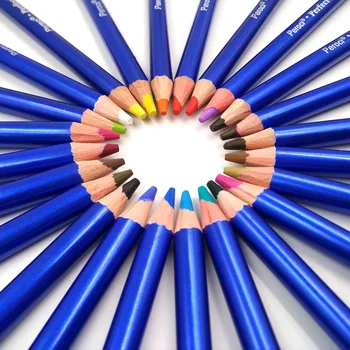 24 цветни молива набор от 0,4 мм по-дебели нишки акварелни моливи за рисуване син корпус с цветни моливи артистичен молив за цветни картинки за оцветяване