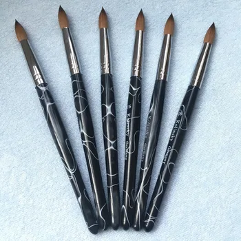 Голям размер Kolinsky Hair маникюр Round Top Paint Brush акрилен гел лак Builder Extension Coating Нокти DIY Drawing Pen