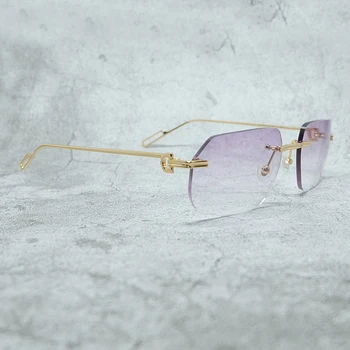 Метални Слънчеви Очила 2021 Trend Продукт Нюанси Точки Мода Без Рамки Carter Designer Eye Protect Gafas De Sol Hombre