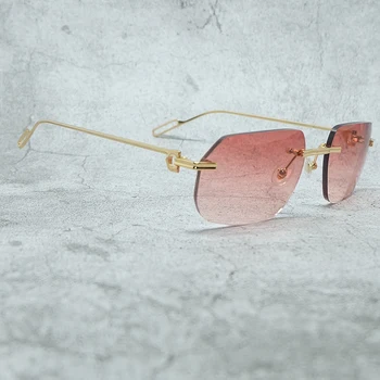 Метални Слънчеви Очила 2021 Trend Продукт Нюанси Точки Мода Без Рамки Carter Designer Eye Protect Gafas De Sol Hombre