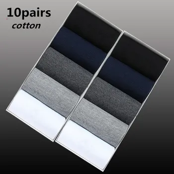 10 двойки/Лот Мъжки чорапи бизнес високо качество дишаща удобен чист памук цвят тънък разрез мъжки тръба памучни чорапи