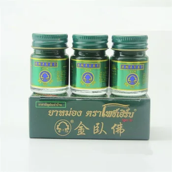 15 грама х 3 бутилки тайландски PHOHERB восък на основата на растения зелен балсам натурален екстракт от билки тайландски масаж балсам