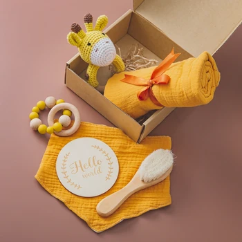 1 комплект детско одеало памук вана играчка комплект плетене на една кука дрънкалка Baby Nursing гривна запомнящи се продукти на раждане