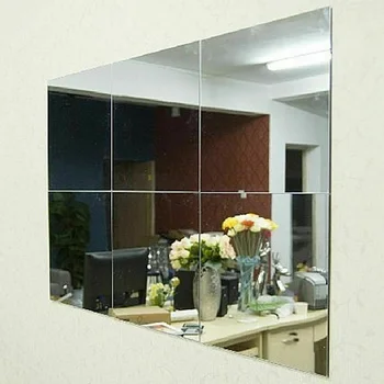 40/80шт стикери за стена на баня е голяма квадратна Огледални плочки стенни стикер 15X15cm x 0.2 mm огледално стикер самозалепващи декори