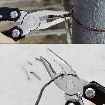 Мультитул от неръждаема стомана клещи джобен нож 14-в-1 мультитул защитен ключ за професионално оцеляване на открито, къмпинг