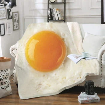 Храна яйце 3D печат плюшени флисовые одеяла възрастни мода завивки, домашен офис миещи одеяло случайни деца момичета Шерпа одеяло