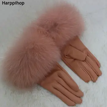 2021 нов пристигане горещо надувательство високо качество на жените истински лисича кожа ръкавици красиви дами истинска лисича кожа ръкавици