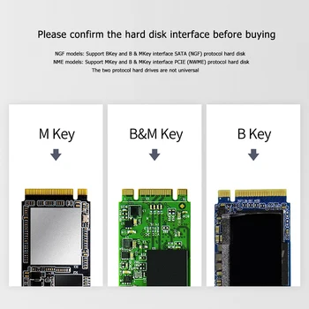 Lenovo M2 SSD Case USB 3.1 Gen2 Type C Външния корпус на SDD за M. 2 NGFF SATA B B+M Key/NVME PCIE M Key Hard Disk Box адаптер