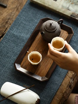 LUWU бамбукови супени подноси за чай маса ръчно изработени обслужващи ястия кунг-фу чай аксесоари