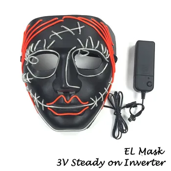 Горещи продажба мода EL Тел светещ Маска LED Party Mask Halloween Costumes Mask for Halloween Horror Theme Party Decoration