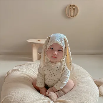 MILANCEL Бебешко боди за новородени момичета one piece little star тела с шапка чист памук зайо на детски дрехи