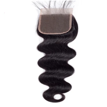 Скъпа бразилският Реми коса дантела закриване на обемна вълна 4x4 с косата на бебето човешка коса естествен цвят безплатен част безплатна доставка
