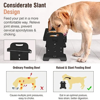 Мини издигнати двойни куче купата регулируема височина Pet Feeding Dish Устройство N84C