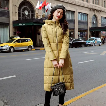 Зимно яке за жени палто 2021 мода памук ватник х-Лонг стил качулка тънък паркове плюс размер сгущает Дамски връхни дрехи 6XL