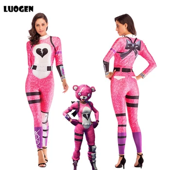 Секси Catsuit 3D Fortress Battle Прегръдка Team Leader Спандекс Full Bodysuit Cosplay Costume гащеризон костюми за Хелоуин за жени