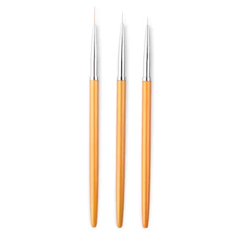 3 бр./компл. Gold маникюр Lines Живопис Brush Pen Professional UV Gel Polish Tips 3D Design Manicure Drawing Tool Kit