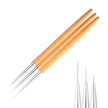 3 бр./компл. Gold маникюр Lines Живопис Brush Pen Professional UV Gel Polish Tips 3D Design Manicure Drawing Tool Kit