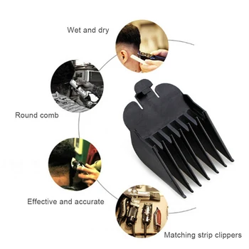 8шт 3-25мм универсален професионална машина за подстригване на коса граница гребен за употреба размер на закрепване на фризьорски салон подмяна на комплект черен ръководство гребен