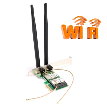 Tablet-AR9281 Desktop Wireless Wlan Wifi PCI-E Card Adapter PCI-1X 300M с двойна неразъемной антена