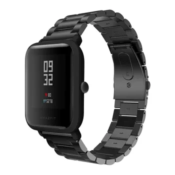 Подмяна на метална каишка от неръждаема стомана за Xiaomi Huami Amazfit Bip BIT Lite Youth Smart Watch носене наручный гривна каишка за часовника 20 мм