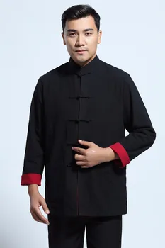 Шанхай история на Китайската традиционна облекло риза дълъг ръкав смес бельо Тан костюм мандарина яка двустранен яке цвят 2