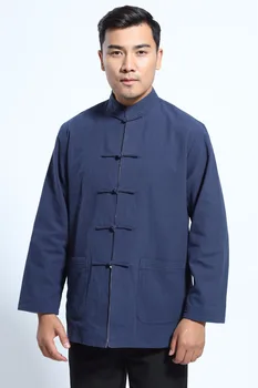 Шанхай история на Китайската традиционна облекло риза дълъг ръкав смес бельо Тан костюм мандарина яка двустранен яке цвят 2