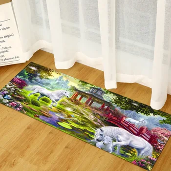 Еднорог модел кухня килим начало входна врата мат Спалня входно Антре мат 3D карта вратата на банята нескользящий абсорбиращи дълъг килим