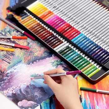 Color Watercolor Молив Box Set Циан Colores Crayon Живопис Tool Lapis Lazuli De Prismacolor Coloring Fill Color Pen Живопис