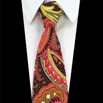 GUSLESON Fashion Design Brand New 8 см вратовръзка памучни вратовръзки за мъжете сватба Пейсли Corbatas Party цветни Gravatas вратовръзка на шията