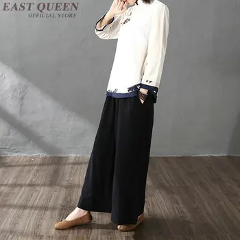 Традиционната китайска блуза, риза блузи за жени мандарина яка Източна бельо риза блуза женски зимна рокля top AA4148