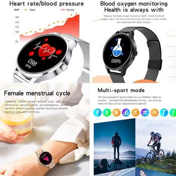 Нови дамски смарт часовници Women Full Touch Smartwatch Sport водоустойчив електронни часовници за Android и IOS фитнес тракер Smart-watch