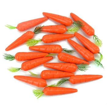 Евтини 80шт 5 см моркови мини изкуствена пластмасова пяна моркови, плодове и зеленчуци плодове сватба Коледа семейство кухня Decoratio