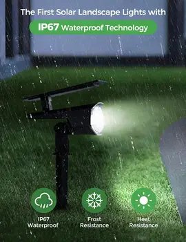 LITOM 4 Pack 30 LED Outdoor Solar Landscape Light Remote Adjust Waterproof IP67 Solar Powered Ландшафт Wall Light for Yard