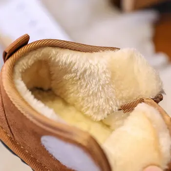 Памучен обувки за момчета плюшен удебелена зимна детска топло обувки на стъпалото на ежедневни зимни обувки за момичета мода 26-32