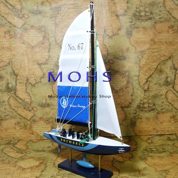 Безплатна доставка в 3 цвята дървена плаване с лодка модел от дърво малък мащаб модел на цип крайни продукти, не се нуждаят от монтаж
