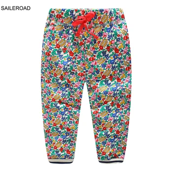 SAILEROAD спортни панталони за момичета с флорални принтом детски панталони за момичета дрехи 2020 пролетни детски памучни панталони, детски спортни панталони