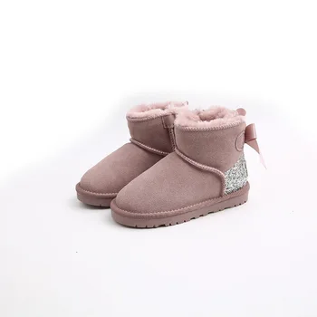 Dolakids new Winter children ' s snow boots baby shoes for girls 2020 bowknot топли памучни ботуши нескользящая обувки