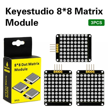 3шт Keyestudio Red color common cathode I2C 8*8 LED dot Matrix module HT16K33 за Arduino UNO R3