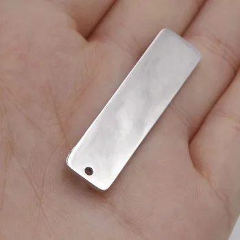Fnixtar огледало от полирана неръждаема стомана квадратна подпечатване на празен Чар окачване с вашето собствено лого окачване 10*40 мм 20 бр/лот
