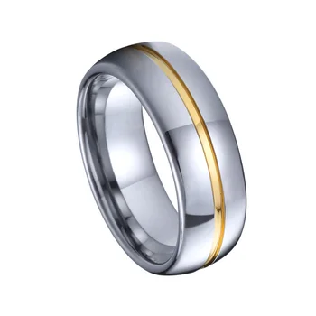 Класически мъжки и Женски венчален пръстен, пръстен от волфрам карбид златен и сребърен цвят юбилейното пръстен на пръста