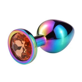 Неръждаема стомана Дъга метал анален плъгин с диаманти бижута анален накрайник анални топчета от ануса вибратор възрастни Секс Играчки за жени