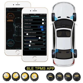Авто сензор за налягането в гумите, Bluetooth 4.0 5.0 универсален водоустойчив Android, iOS МОЖНО ГУМИТЕ външната аларма, датчици за налягане в гумите