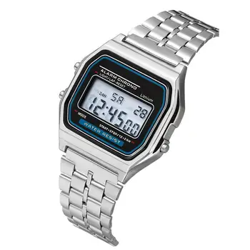 2020 мъжки дигитален часовник-тънки стоманени led електронни часовници светещи часовници дамски часовници за жени мъжки часовник