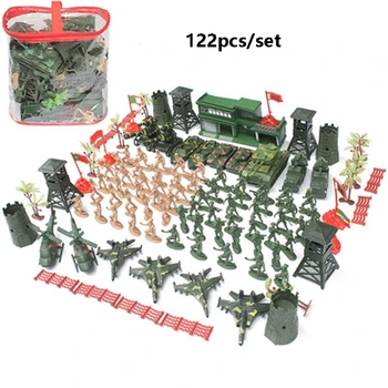 Войниците от набор от градивни елементи кукла фигурки от пясък таблицата модел играчки пластмасови колективна модели играчки за деца военен подарък
