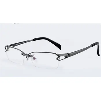 KJDCHD Pure Titanium Half Rimless Business Glasses Frame Eyeglasses Fashion Късогледство Frame FML