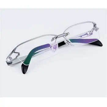 KJDCHD Pure Titanium Half Rimless Business Glasses Frame Eyeglasses Fashion Късогледство Frame FML